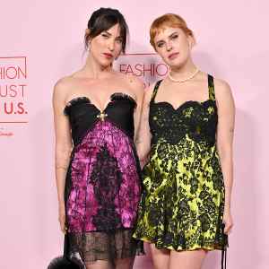 Scout and Tallulah Willis Coordinate in Lace Slip Dresses and Pearls at the Fashion Trust Awards