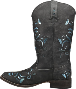 ROPER Women's Belle Metallic Square Toe Western Cowboy Mid Calf Boots