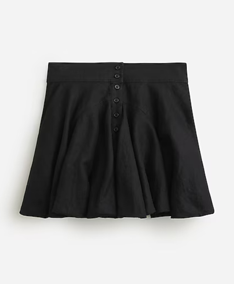 J.Crew button-up mini skirt in linen