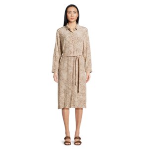 Time and Tru Button-Front Shirt Dress