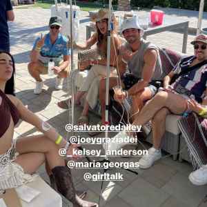 Bachelors Joey Graziadei and Kelsey Anderson Meet Up With Maria Georgas at Stagecoach