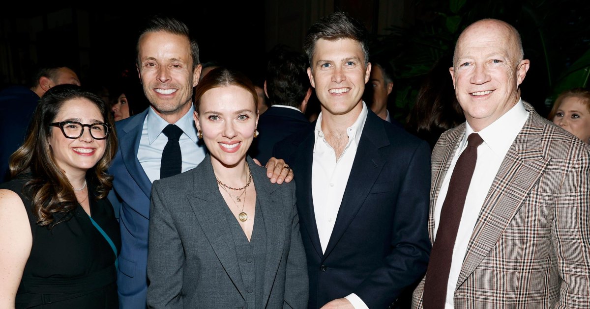 Scarlett Johansson, Colin Jost Step Out in Coordinating Suits