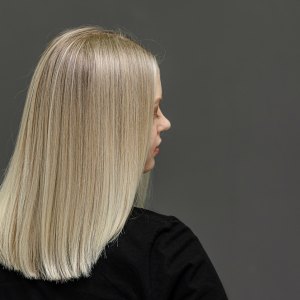 bleach blonde hair with toner