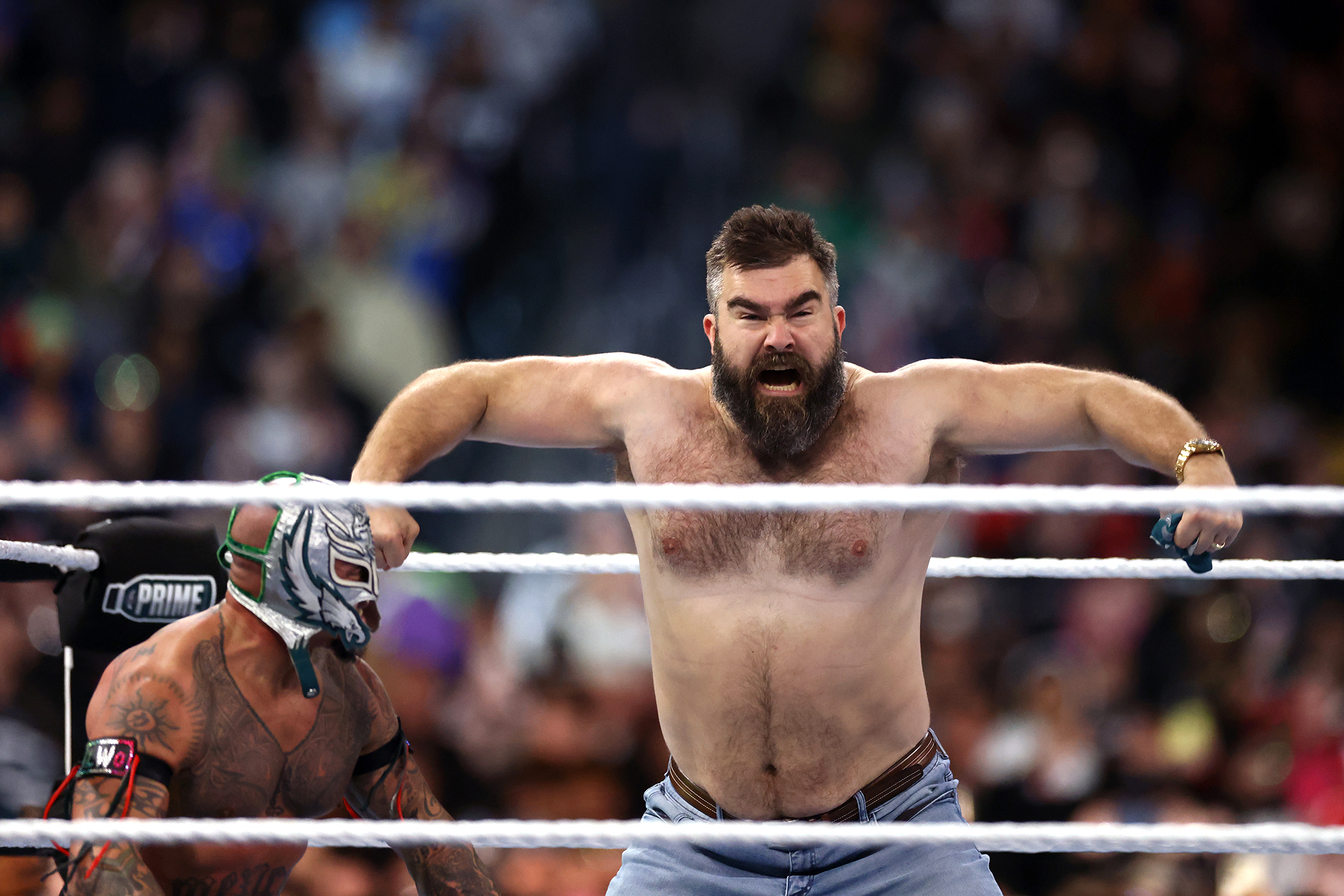 Yes, Jason Kelce Was Called Taylor Swifts Brother-in-Law at Wrestlemania