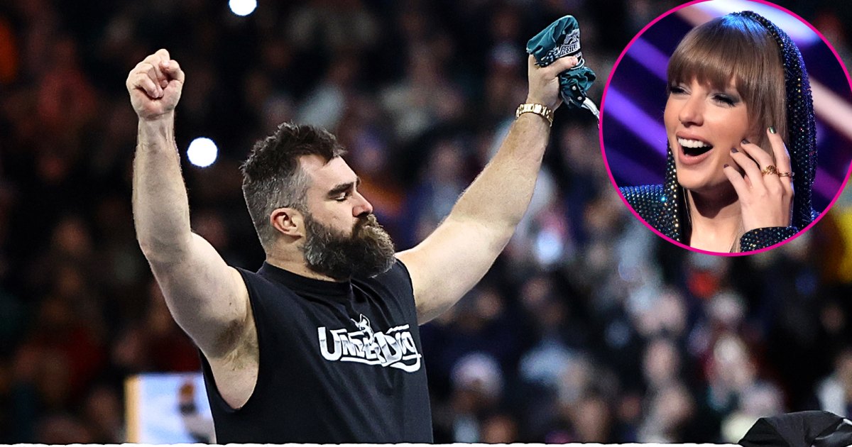 jason kelce called taylor swifts brother in law during surprise wrestlemania tag team appearance promo