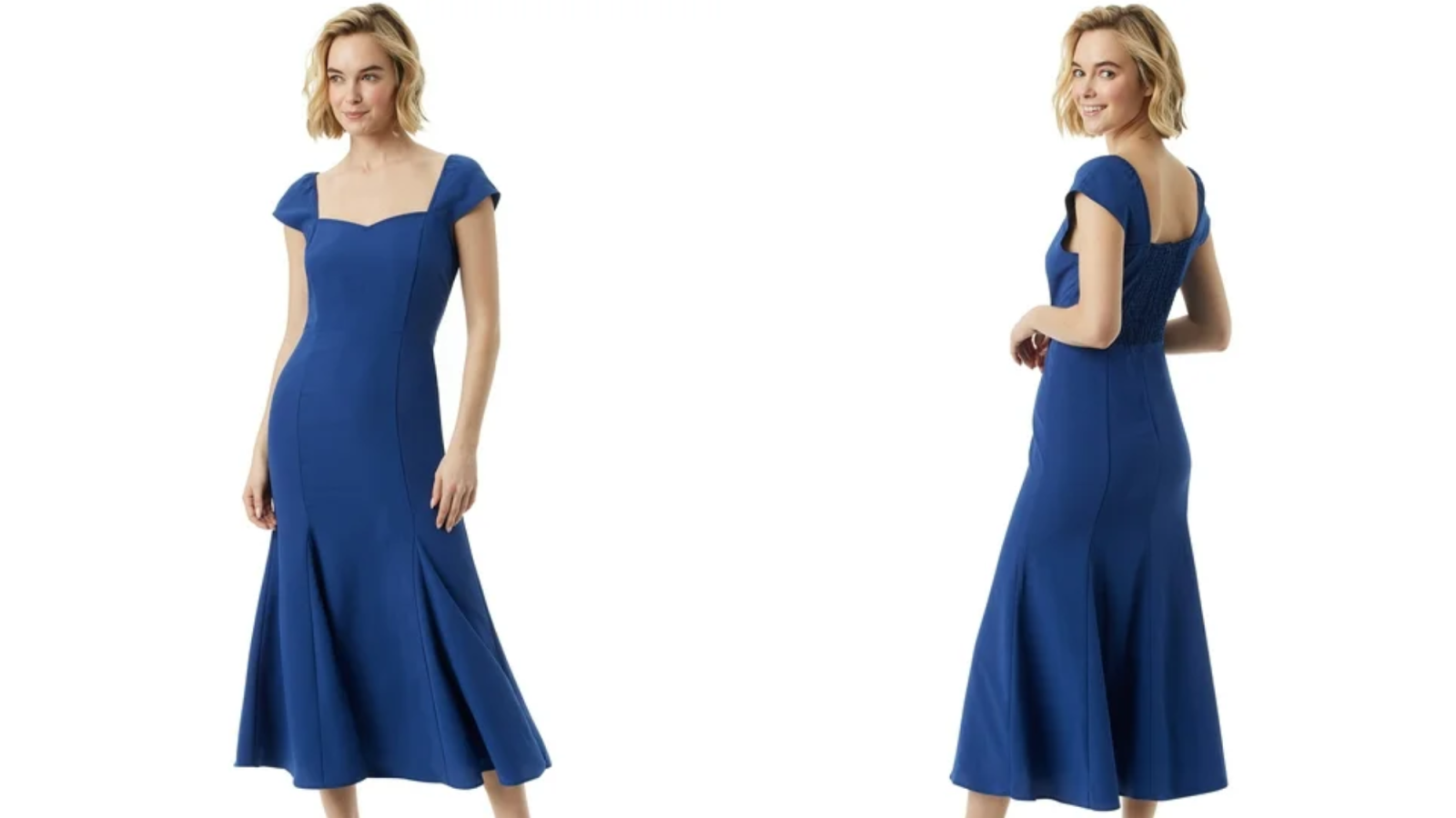 This Elegant Deep Blue Cap Sleeve Dress Is Less Than $50 | Us Weekly