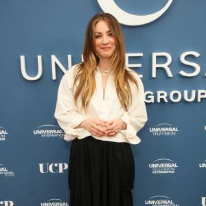 Kaley Cuoco at the NBC USG Emmy Kick-Off Luncheon on April 23, 2024.