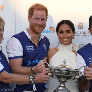 Meghan Markle at the Royal Salute Polo Challenge benefitting Sentebale at Grand Champions Polo Club on April 12, 2024.
