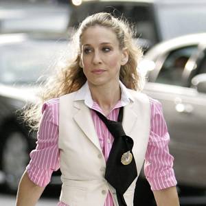 Sarah Jessica Parker as Carrie Bradshaw.