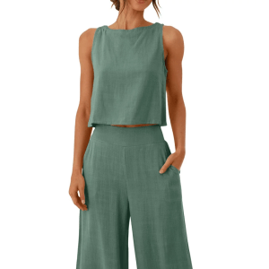 Yievot 2-Piece Crop Top Set