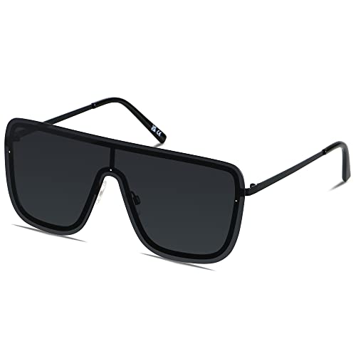 Lyzoit Rimless Oversized Square Sunglasses