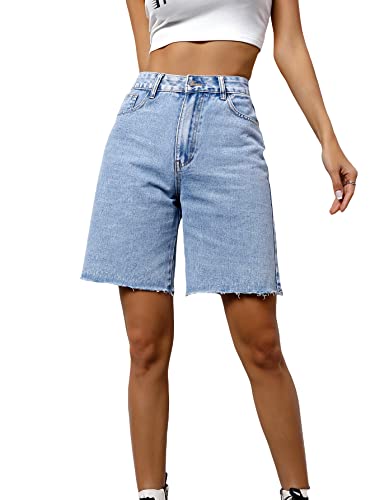 MakeMeChic Long Denim Jean Shorts