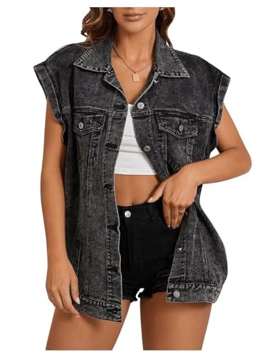 Oversized Sleeve Denim Vest