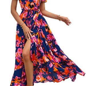 Prettygarden Wrap Floral Maxi Dress