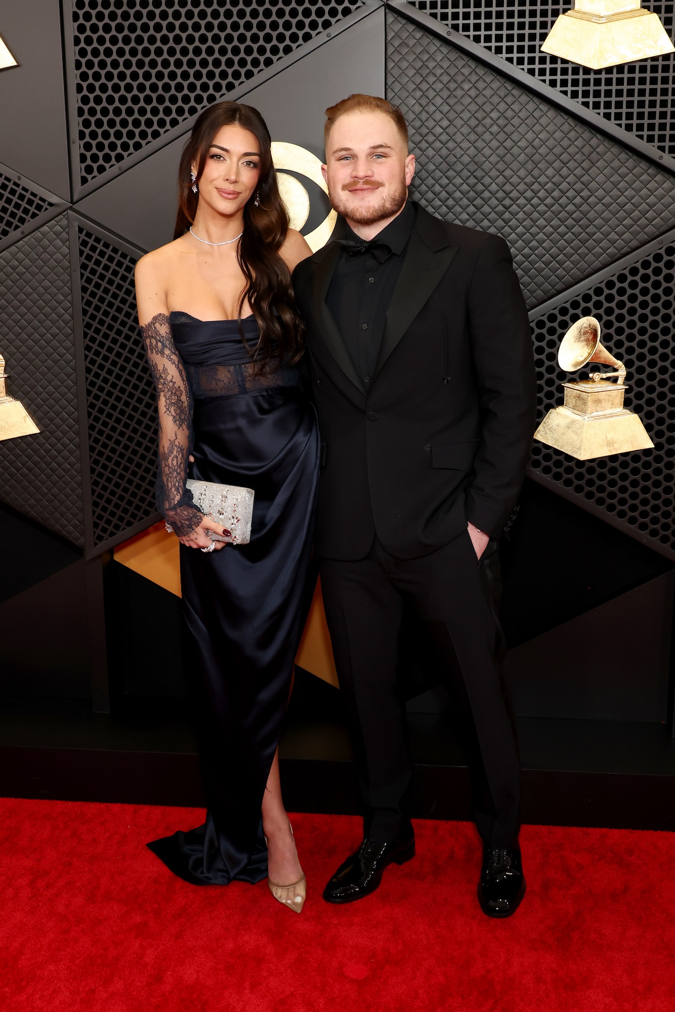 GettyImages-1986111788-Brianna LaPaglia and Zach Bryan at GRAMMY Awards
