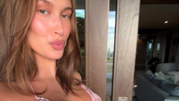 Hailey Bieber Shows Off Baby Bump in Butterfly Top