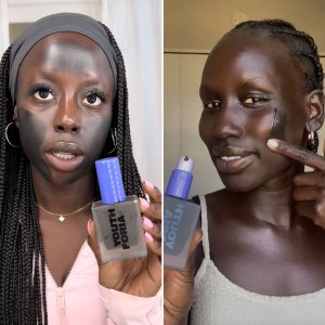 Influencers React to Makeup Brand Youthforia s Darkest Foundation Shade Tar in a Bottle