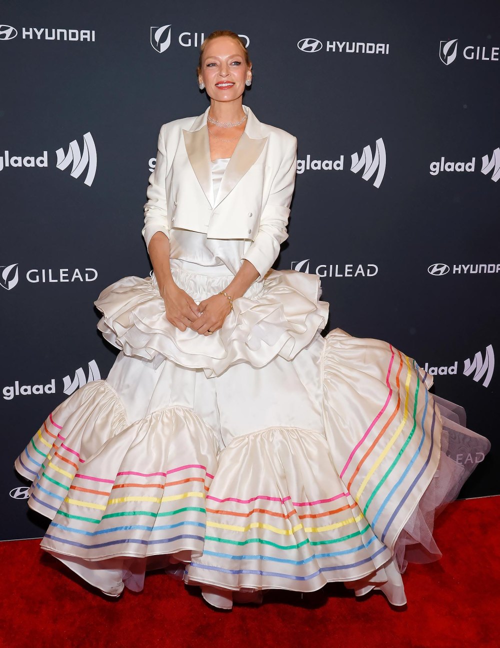 Jennifer Lawrence Shows Off Some Skin in Plunging Gown at the 2024 GLAAD Media Awards