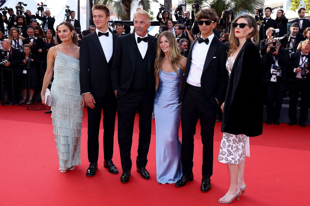 Kevin Costner Walks the Cannes Film Festival Red Carpet With His 5 Kids