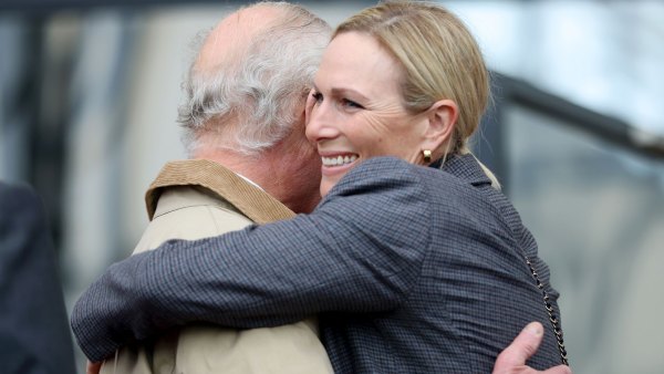 Excited Zara Tindall hugs King Charles during reunion