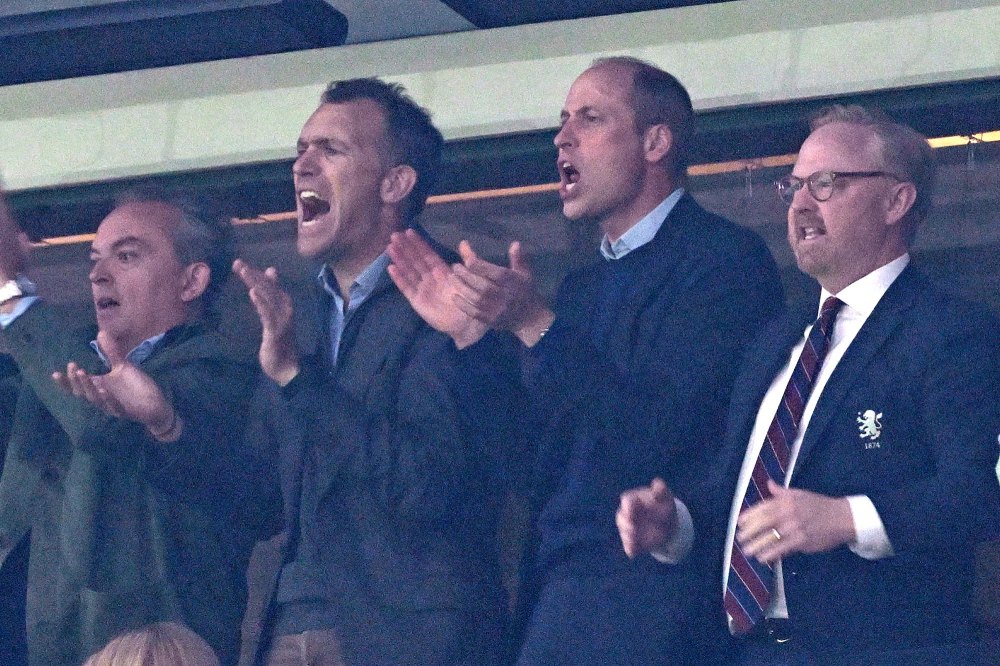 Prince William cheers on the Aston Villa football team in a solo public appearance