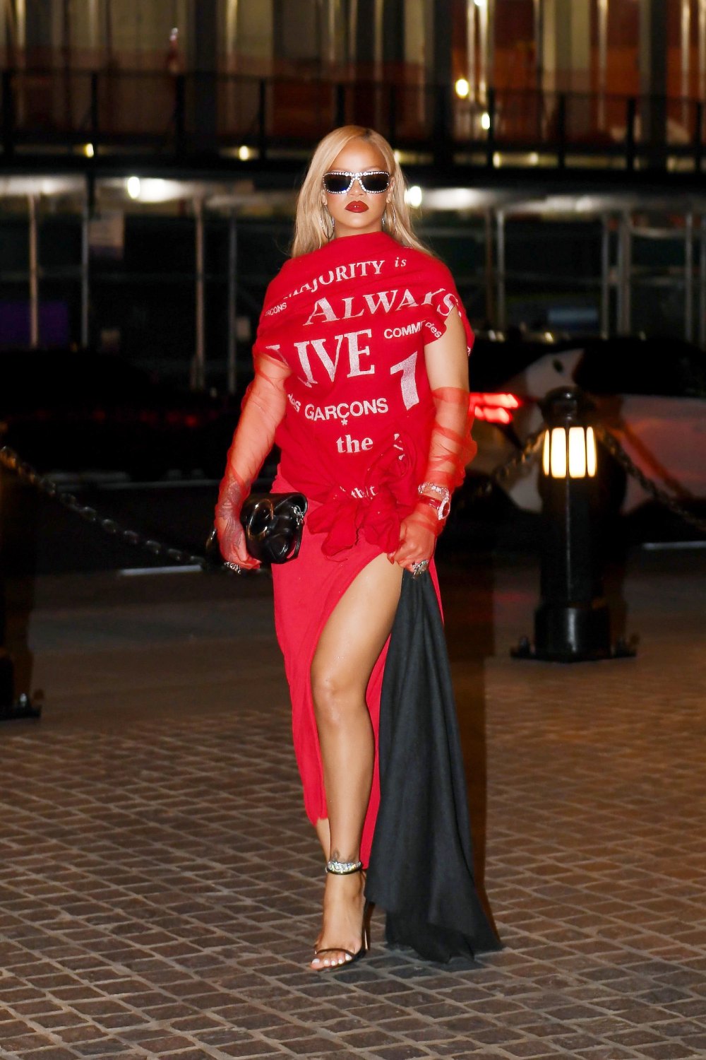 Rihanna Is Red Hot on Mother’s Day in Sexy Comme des Garcons Ensemble