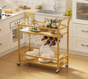 Everly Quinn Brocklehurst Metal Bar Cart