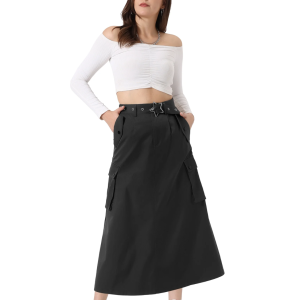 Allegra K Cargo Skirt with Pockets