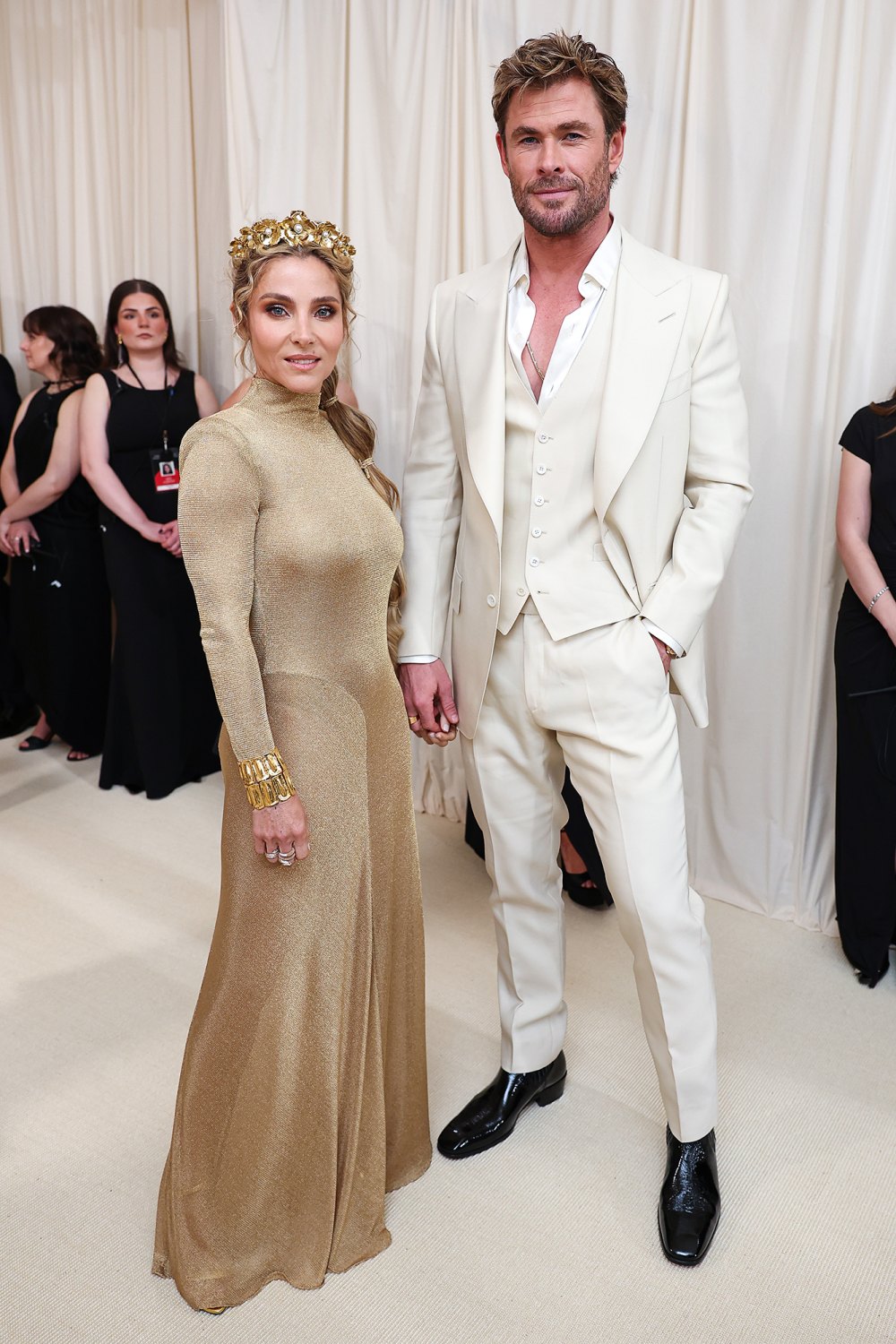 Chris Hemsworth and Wife Elsa Pataky Look Glowing in Gold at 2024 Met Gala
