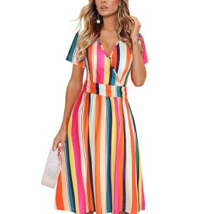 Colorful Wrap Dress
