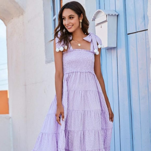 Floerns Tie Strap Maxi Dress
