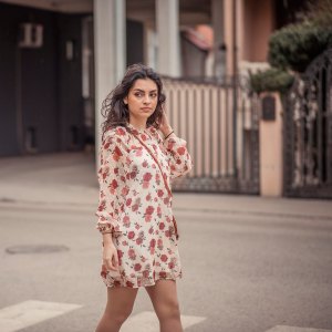 Woman walking in the city