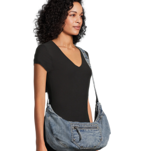 No Boundaries Denim Hobo Bag