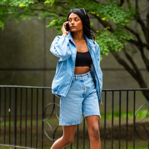 Simone Ashley in NYC on May 13, 2024.