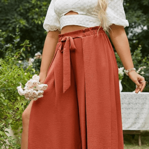Simplee Split Flowy Wide Leg Pants