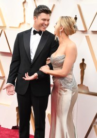 Colin Jost Gets Embarrassed to Read 'SNL' Joke About Wife Scarlett Johansson's Body