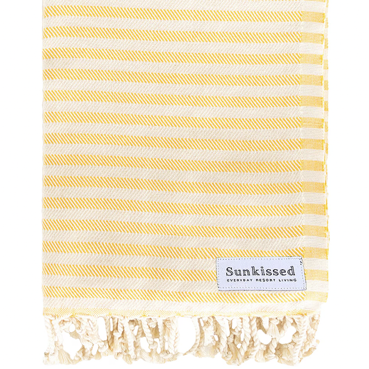 yellow striped towel