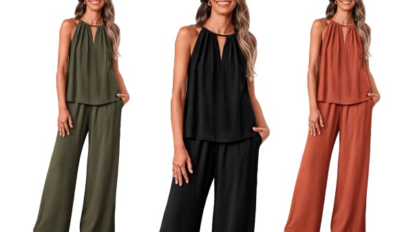 Btfbm Two-Piece Linen Halter Top Wide Leg Pant Matching Set Amazon
