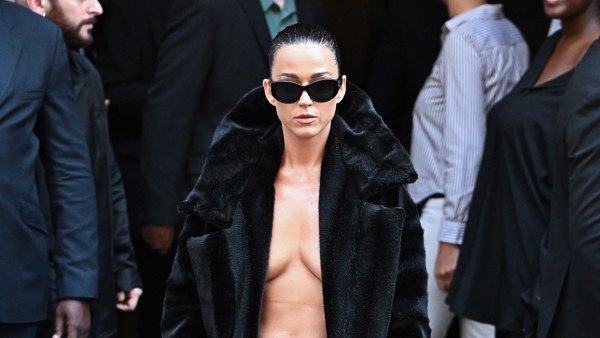 Katy Perry Goes Topless Underneath a Fur Coat at Balenciaga Show in Paris