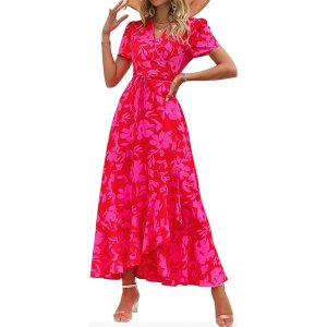 Prettygarden floral wrap dress