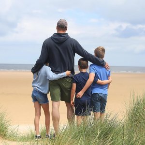 Prince William Poses With All 3 Kids at the Beach