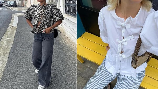 Mangmao Tie Front Peplum Babydoll Puff Sleeve Top Amazon