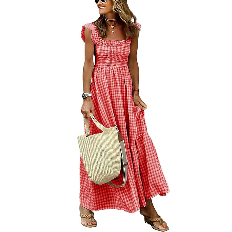 red gingham dress