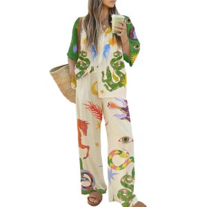 Peaceglad satin two-piece set