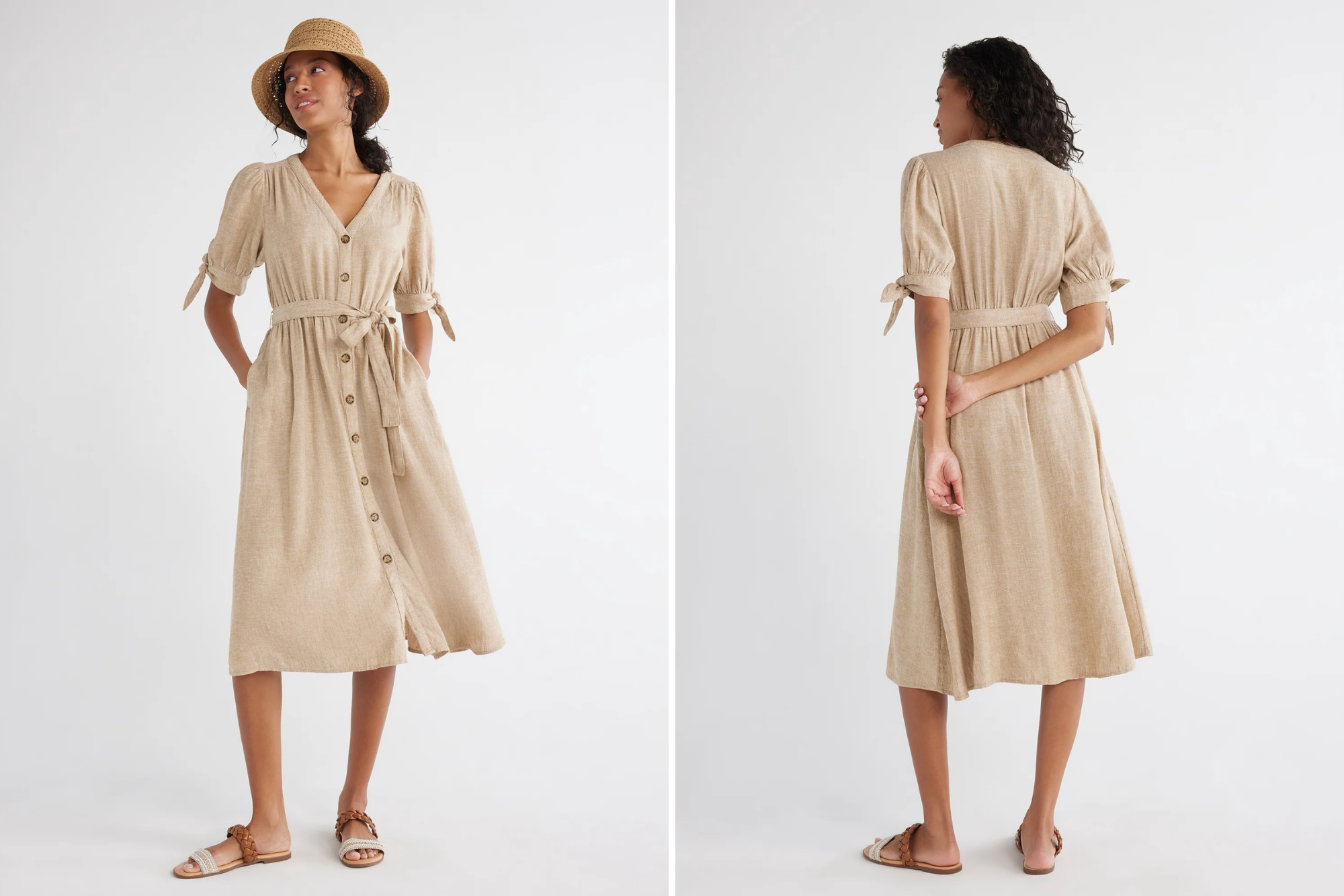 Time and Tru Linen Midi Dress