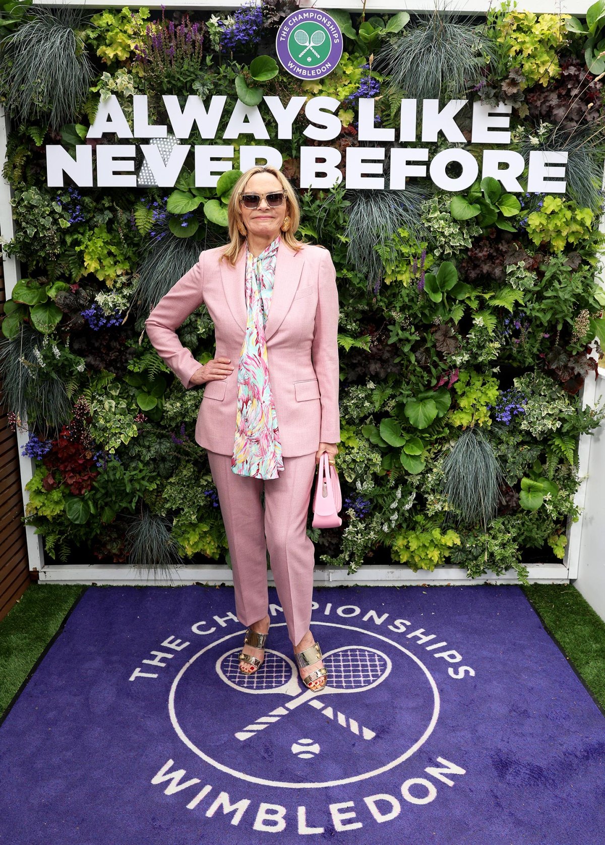Kim Cattrall Wears a Pink Suit to the Wimbledon Championships | Us Weekly