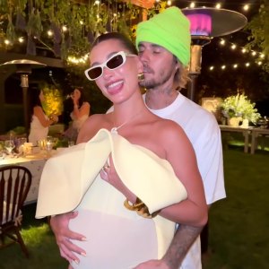 Pregnant Hailey Bieber Shows Off Baby Bump in Sheer Skirt With Justin Bieber