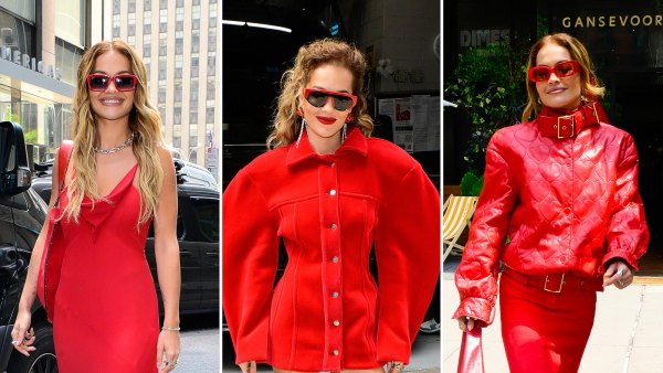 Rita Ora Steps Out in 7 Cherry Red Outfits in 24 Hours 414