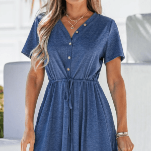 Cupshe Drawstring V-Neck Dress