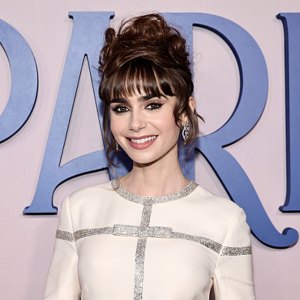 Lily Collins on Emily in Paris red carpet